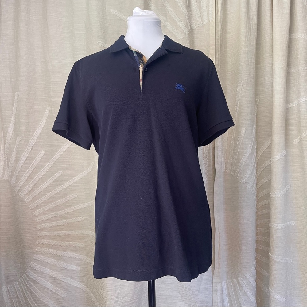 Excellent Condition Burberry Navy Polo Shirt